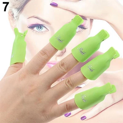 Professional Reusable Plastic Gel Polish Soak Off Remover Wrap Clip Cap - GREEN 10pc 3 Professional Reusable Plastic Gel Polish Soak Off Remover Wrap Clip Cap - GREEN 10pc