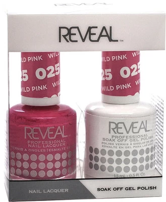 Reveal Gel Polish & Nail Lacquer Matching Duo - WILD PINK - .5 Oz 3 Reveal Gel Polish & Nail Lacquer Matching Duo - WILD PINK - .5 Oz