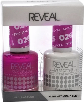 Reveal Gel Polish & Nail Lacquer Matching Duo - MYSTIC MAGENTA - .5 Oz 3 Reveal Gel Polish & Nail Lacquer Matching Duo - MYSTIC MAGENTA - .5 Oz