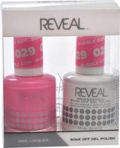 Reveal Gel Polish & Nail Lacquer Matching Duo - BUBBLE GUM - .5 Oz