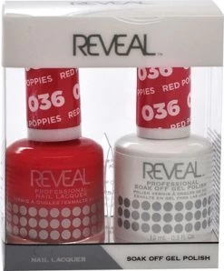Reveal Gel Polish & Nail Lacquer Matching Duo - RED POPPIES - .5 Oz