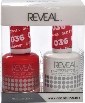 Reveal Gel Polish & Nail Lacquer Matching Duo - RED POPPIES - .5 Oz 3 Reveal Gel Polish & Nail Lacquer Matching Duo - RED POPPIES - .5 Oz