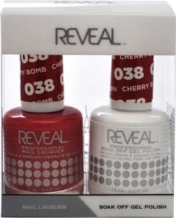 Reveal Gel Polish & Nail Lacquer Matching Duo - CHERRY BOMB - .5 Oz
