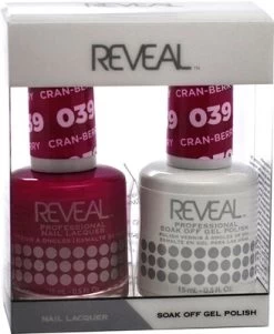Reveal Gel Polish & Nail Lacquer Matching Duo - CRAN-BERRY - .5 Oz