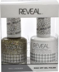 Reveal Gel Polish & Nail Lacquer Matching Duo - GOLD-DIGGER - .5 Oz