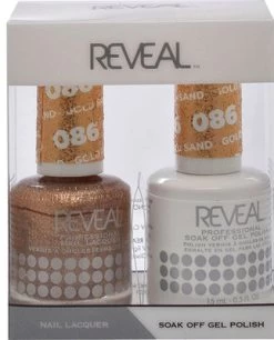 Reveal Gel Polish & Nail Lacquer Matching Duo - GOLD SAND - .5 Oz