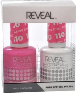 Reveal Gel Polish & Nail Lacquer Matching Duo - SHOCKING PINK - .5 Oz