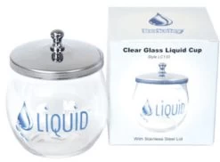 Liquid Cup With Lid Clear Glass - LC133