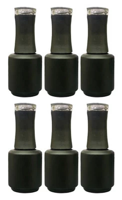 DL Pro Empty Black Amber Glass Polish Bottle .5 Oz - 6 PCS